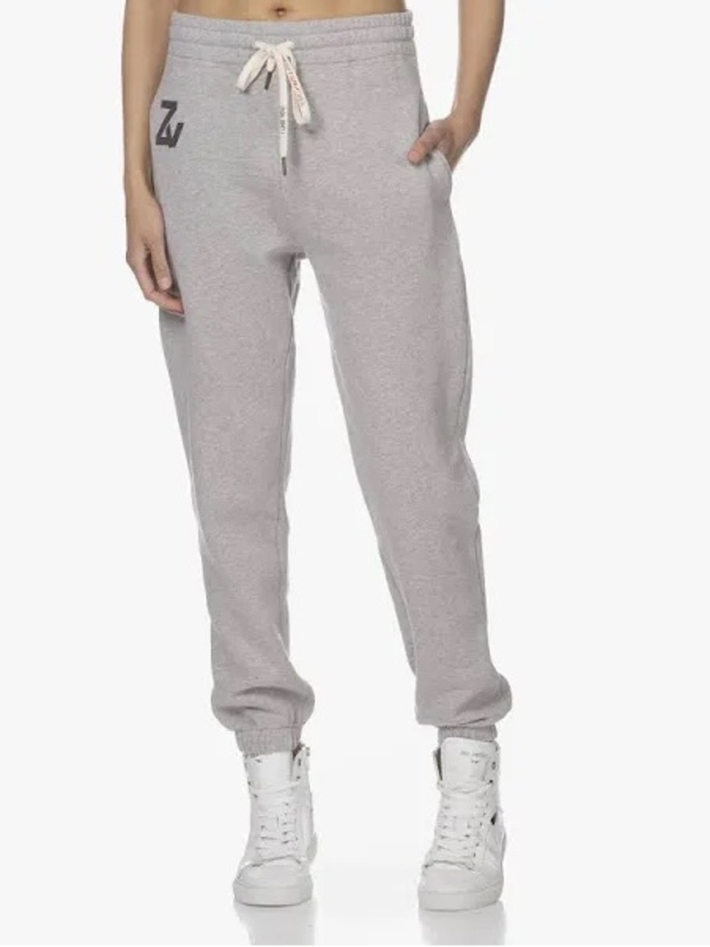 Zadig & Voltaire Steevy Grey Logo Track Jogger Pants S